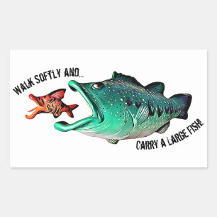 Sticker Rectangulaire Poisson avec attitude par l'artiste Mike Quinn