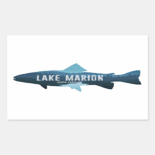 Sticker Rectangulaire Poisson du lac Marion en Caroline du Sud
