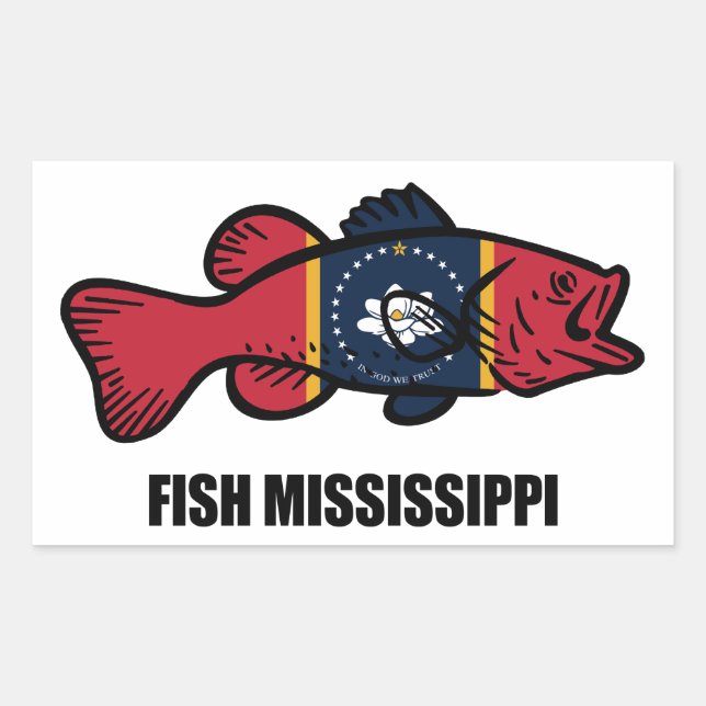 Sticker Rectangulaire Poisson Mississippi (Devant)