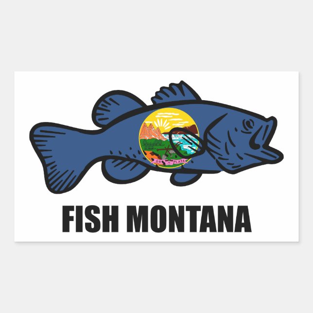 Sticker Rectangulaire Poisson Montana Bass (Devant)