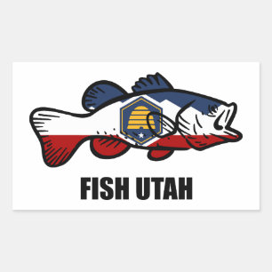 Sticker Rectangulaire Poisson Utah