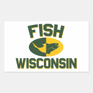 Sticker Rectangulaire Poisson Wisconsin