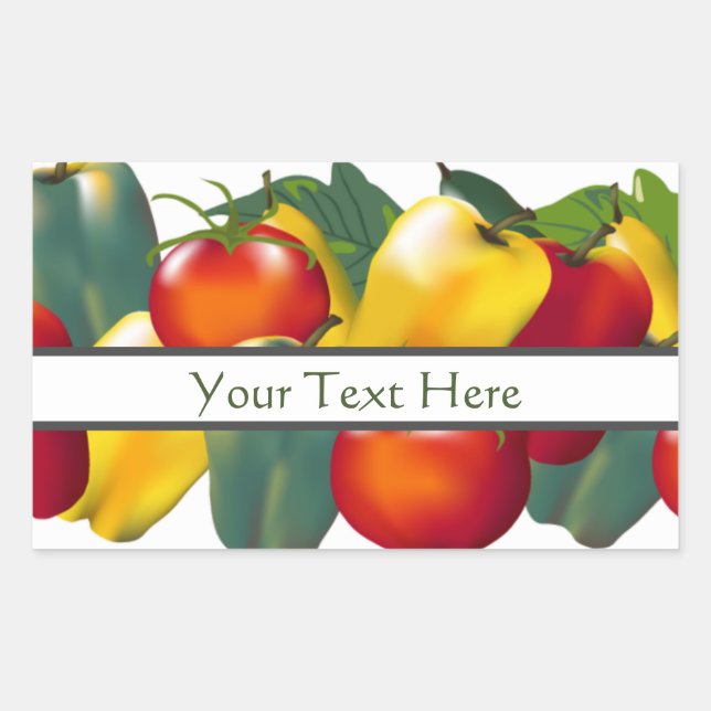 Sticker Rectangulaire Poivrons Bell et tomates (Devant)