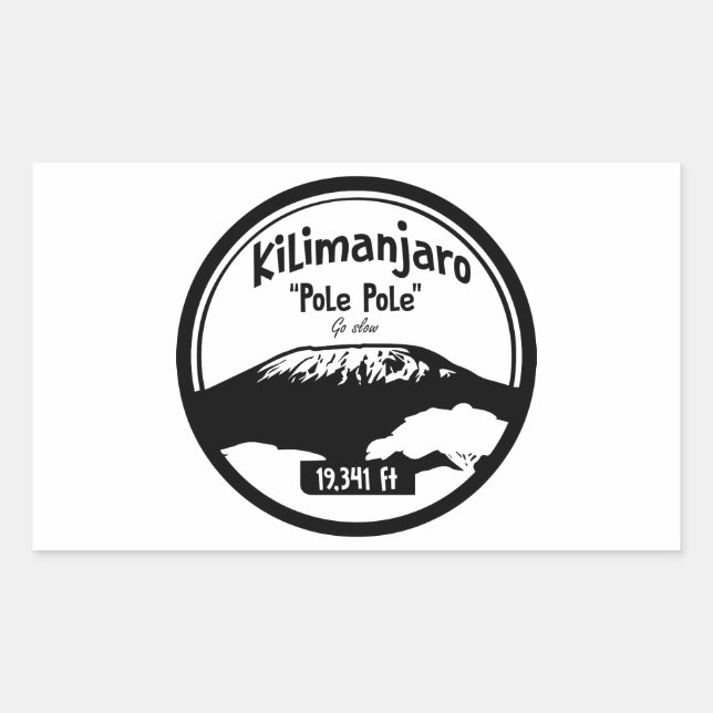 Sticker Rectangulaire Pôle du Kilimandjaro - aller lentement (Devant)