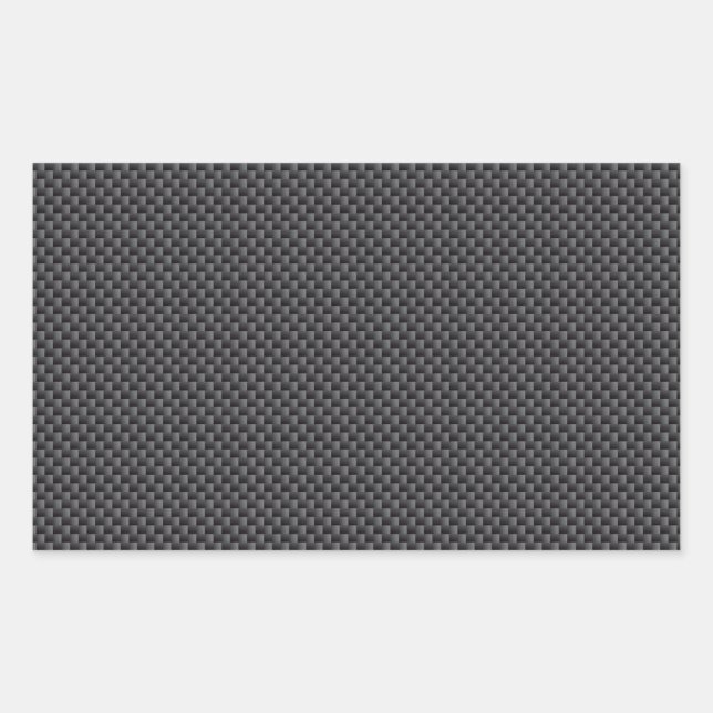 Sticker Rectangulaire Polymère en fibre de carbone noir et gris (Devant)
