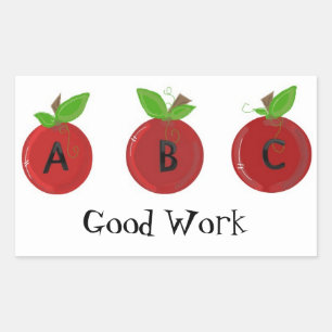 Sticker Rectangulaire Pommes rouges avec ABC