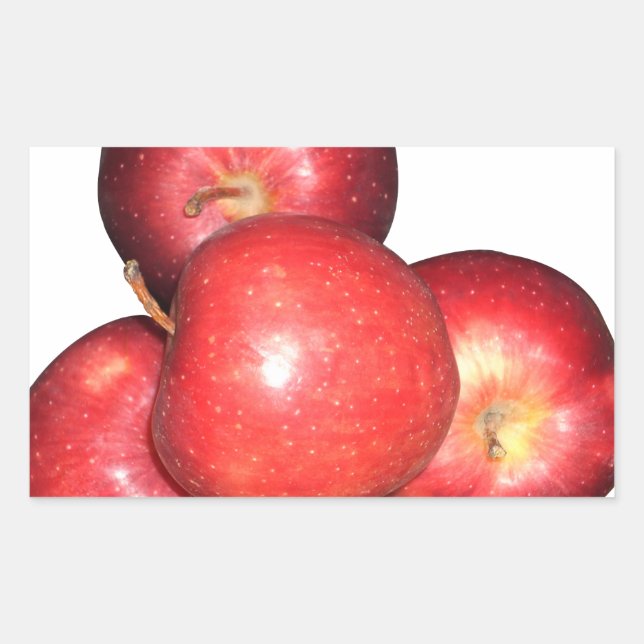 Sticker Rectangulaire Pommes rouges sucrées et crêpes - Impression de fr (Devant)
