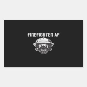 Sticker Rectangulaire Pompier AF  Masque de gaz  Funny Firefighter