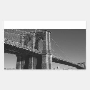 Sticker Rectangulaire Pont Brooklyn noir et blanc