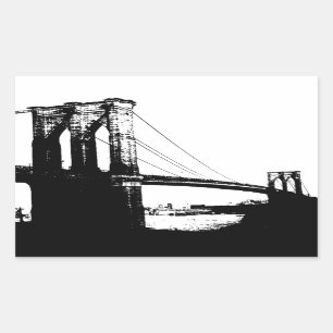Sticker Rectangulaire Pont vintage Brooklyn