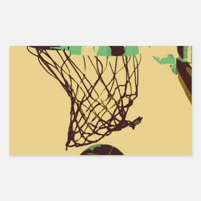 Sticker Rectangulaire Pop Art Basket (Devant)
