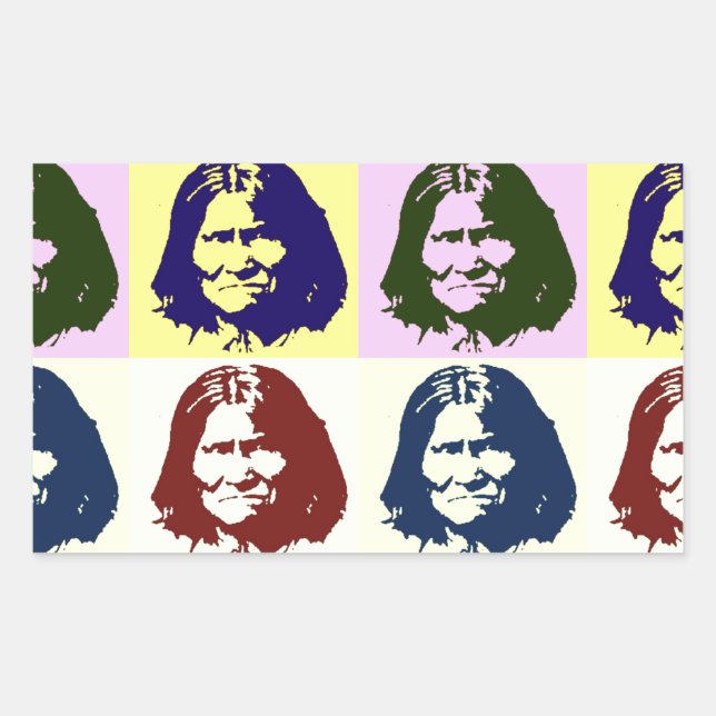 Sticker Rectangulaire Pop Art Geronimo (Devant)