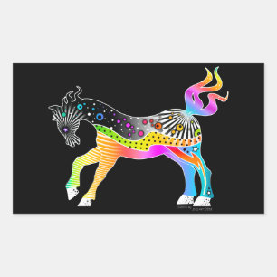 Sticker Rectangulaire Pop Art HORSE