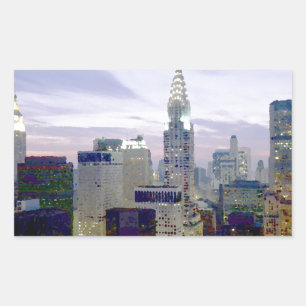 Sticker Rectangulaire Pop Art Oil Paint Effet New York