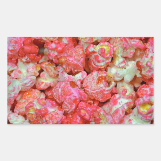 Sticker Rectangulaire pop-corn rose (Devant)
