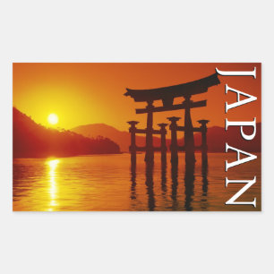 Sticker Rectangulaire Porte O-Torii, Sanctuaire Itsukushima   Miyajima, 