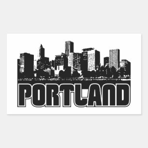 Sticker Rectangulaire Portland Skyline