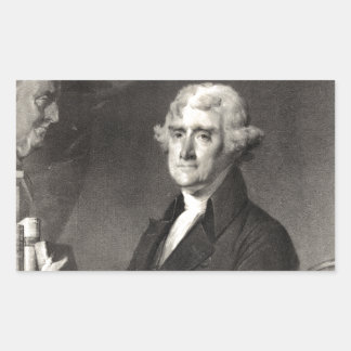 Sticker Rectangulaire Portrait de Thomas Jefferson