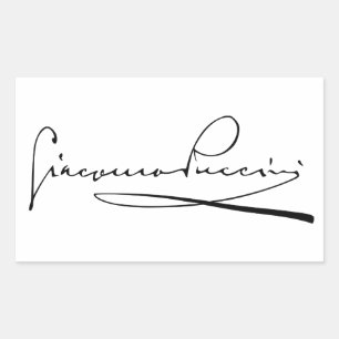 Sticker Rectangulaire Portrait et signature de Giacomo Puccini