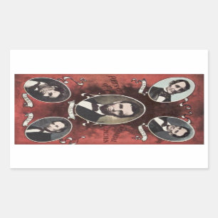 Sticker Rectangulaire Portraits de cru d'Abraham Lincoln