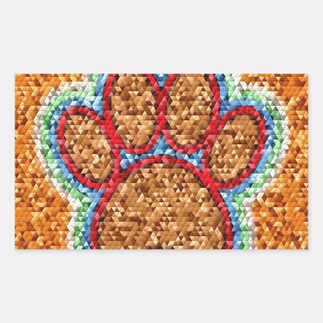 Sticker Rectangulaire Pot de chien basse (Devant)