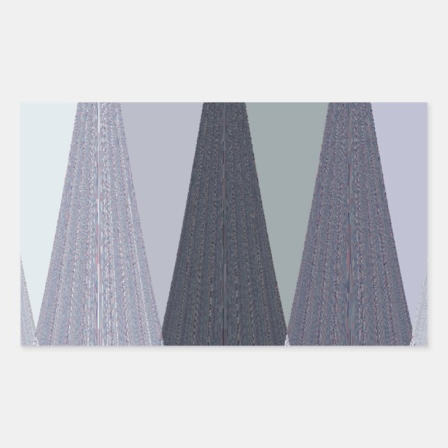 Sticker Rectangulaire Pots Chevron Gris Cendré Imprimer (Devant)