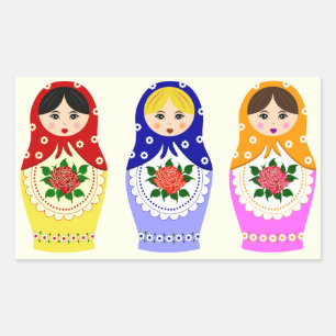 Sticker Rectangulaire Poupées matryoshka russes