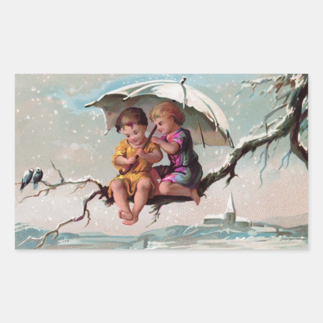 Sticker rectangulaire pour enfants Treetop (Devant)