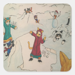 Sticker rectangulaire pour les chats de combat