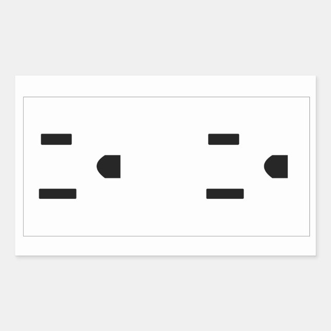 Sticker Rectangulaire Prank Joke Réaliste Fake Plug Socket (Devant)