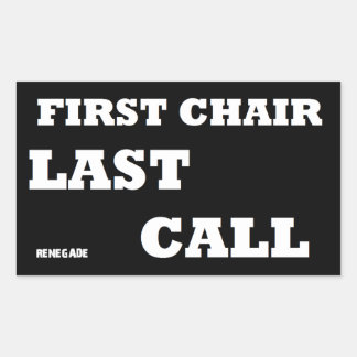 Sticker Rectangulaire Premier appel de Chaise-Bout