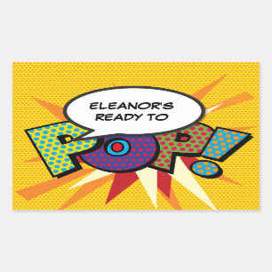 Sticker Rectangulaire Prêt à POP Baby shower amusant moderne