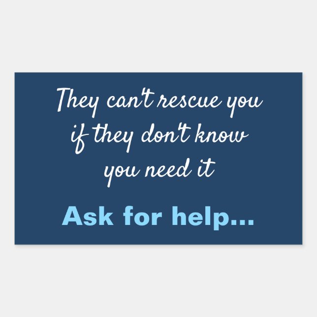 Sticker Rectangulaire Prévention du suicide anti-dépression (Devant)