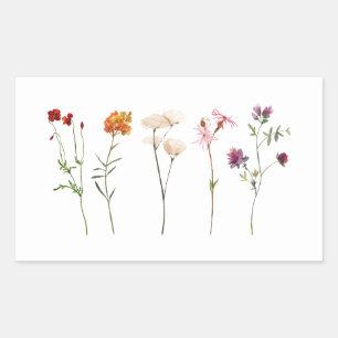 Sticker Rectangulaire Pride lesbienne Fleur sauvage minimale Mariage flo