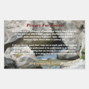 Sticker Rectangulaire Prière pour la paix