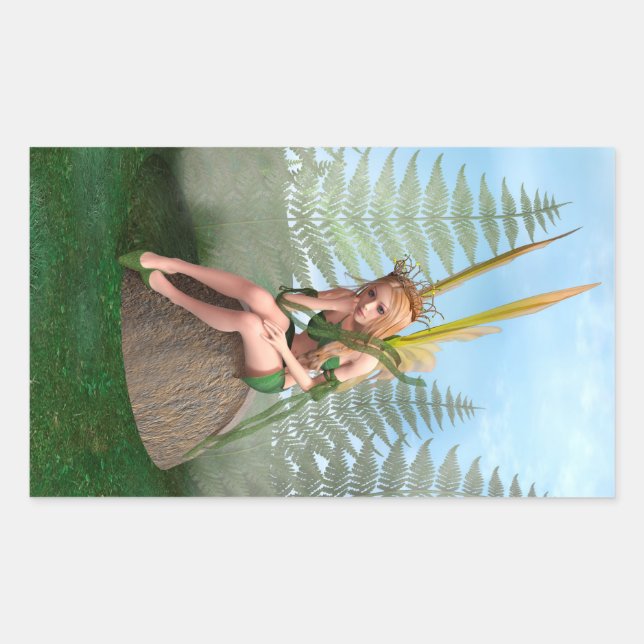 Sticker Rectangulaire Princesse de la forêt, Papillon Fée (Devant)