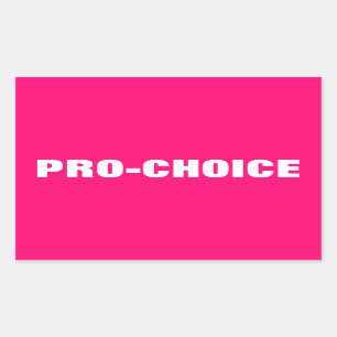 Sticker Rectangulaire Pro choix rose chaud et blanc minimaliste moderne