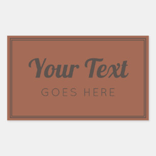 Sticker Rectangulaire Produit artisanal Vintage Simple Rectang en terre