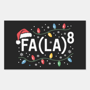 Sticker Rectangulaire Prof de maths drôle de Noël Santa Fa La (LA)8