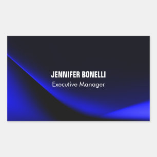 Sticker Rectangulaire Professionnel minimaliste moderne bleu ajouter vot