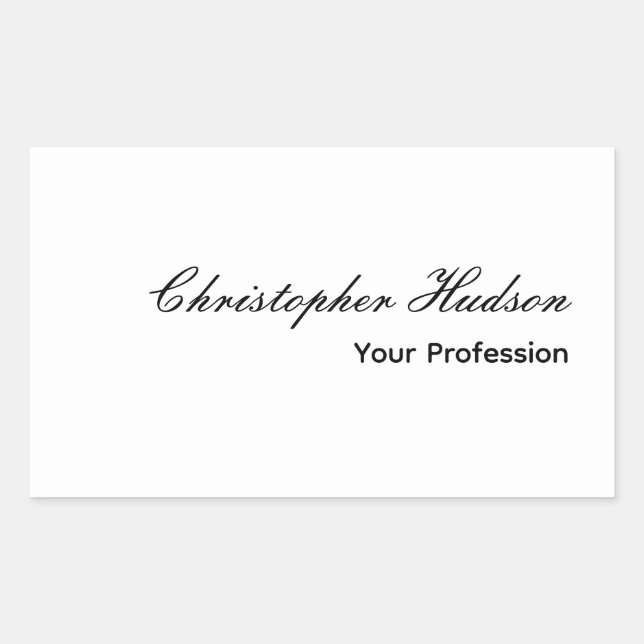 Sticker Rectangulaire Professionnel Simple Plat Moderne Minimaliste (Devant)