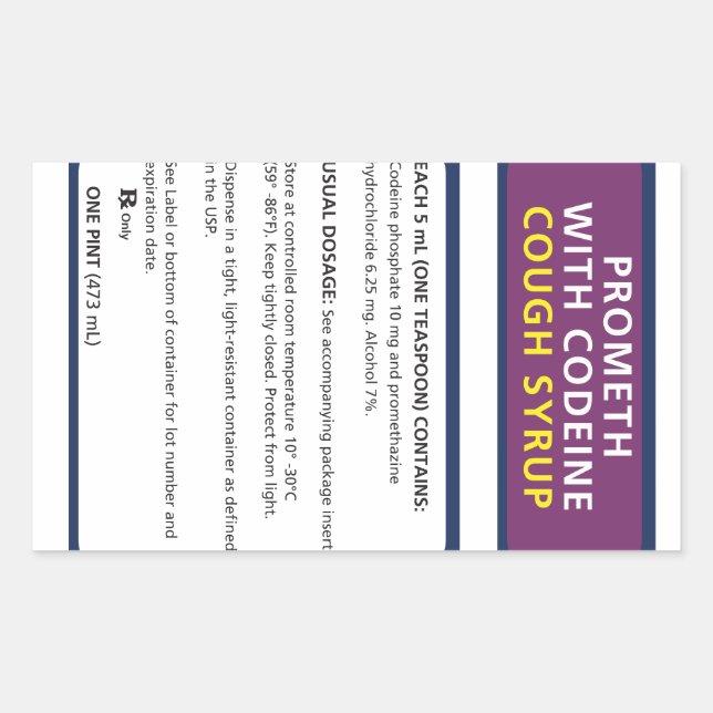 Sticker Rectangulaire Promouvoir la codéine (Devant)