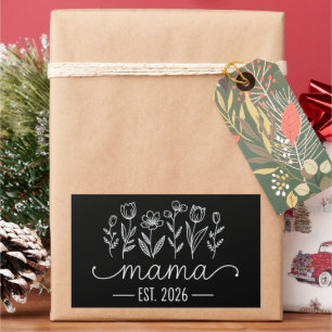 Sticker Rectangulaire Promue Maman 2026 Grossesse Floral Nouvelle Maman 