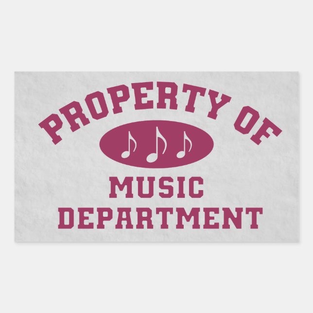 Sticker Rectangulaire Propriété Du Département Musique (Devant)