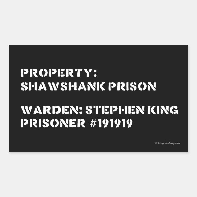 Sticker Rectangulaire Propriété : prison de Shawshank (Devant)