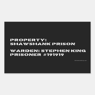 Sticker Rectangulaire Propriété : prison de Shawshank