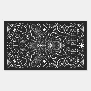 Sticker Rectangulaire protéger nos abeilles