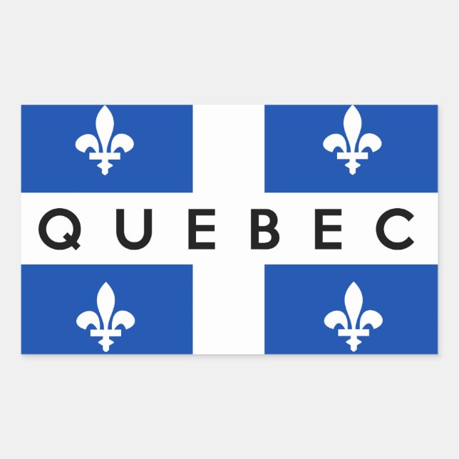 Sticker Rectangulaire province du québec drapeau du canada nom du pays (Devant)