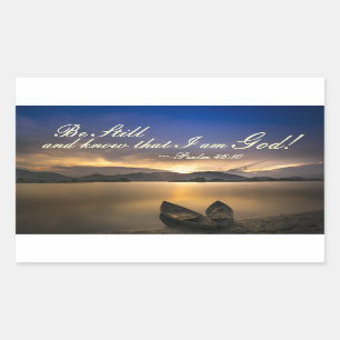 Sticker Rectangulaire Psalm 46:10 Be Still and Know that I Am God
