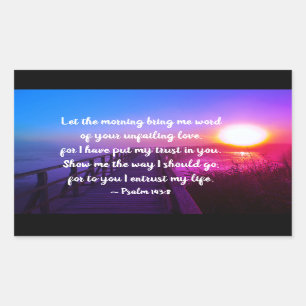 Sticker Rectangulaire Psaume 143:8 J'ai mis ma confiance en Toi Bible Ve
